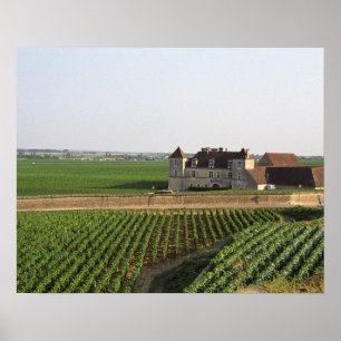 The Clos de Vougeot 16th century monastery and Poster