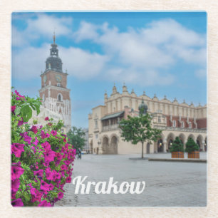 The Cloth Hall in main square in Krakow, Poland Glass Coaster