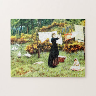 The Clothes Line by Helen Allingham Jigsaw Puzzle