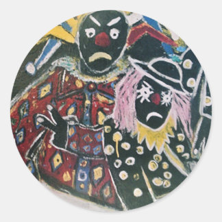 THE CLOWN AND JESTER CLASSIC ROUND STICKER