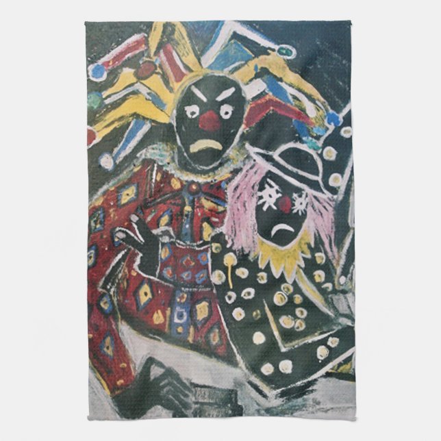 THE CLOWN AND JESTER TEA TOWEL (Vertical)