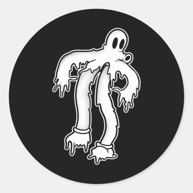 The Clown Ghost Gothic Melting  Classic Round Sticker (Front)