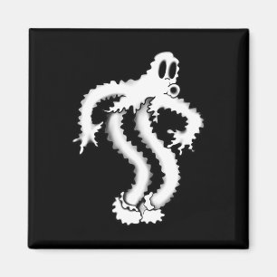 The Clown Ghost Shaky Spooky Blackwork Magnet