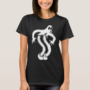 The Clown Ghost Shaky Spooky Blackwork T-Shirt