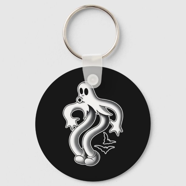 The Clown Ghost Spooky Bats  Key Ring (Front)