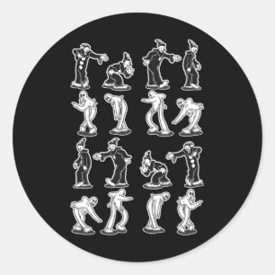 The Clown Ghost Spooky Two Step Dance Classic Round Sticker