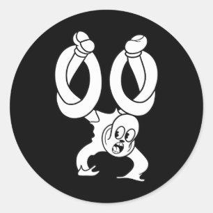 The Clown Ghost Twisted Blackwork Classic Round Sticker