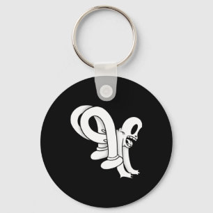 The Clown Ghost Twisty Blackwork Key Ring