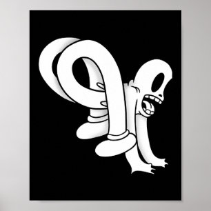 The Clown Ghost Twisty Blackwork  Poster