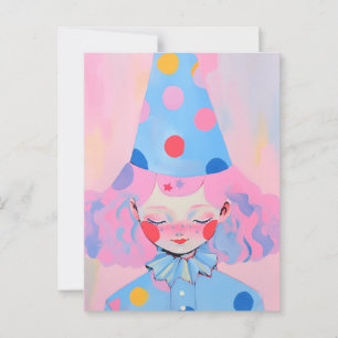 The Clown with Pink Hair Postcard