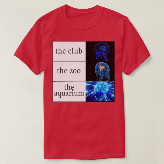The Club vs The Zoo vs The Aquarium T-Shirt (Design Front)