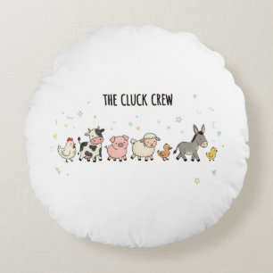 "The Cluck Crew" Round Cushion