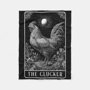 The Clucker Funny Chicken Farm Farmer Tarot Card Fleece Blanket