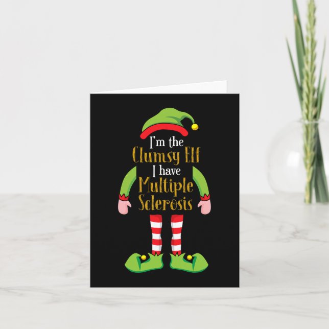 The Clumsy Elf Christmas Multiple Sclerosis Ms S  Card (Front)