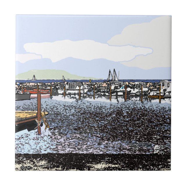 The Coast, Marseillan South of France Tile (Front)