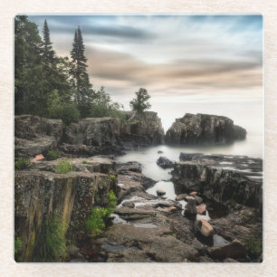 The Coast of Lake Superior Minnesota Glass Coaster