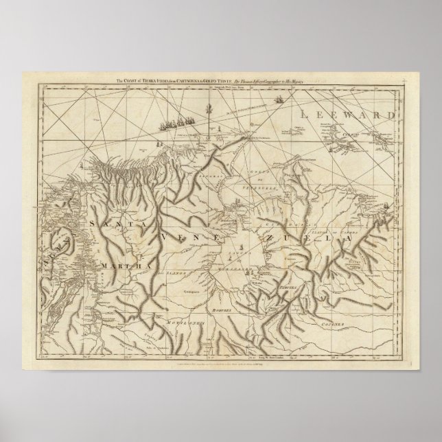 The coast of Tierra Firma from Cartagena Poster (Front)