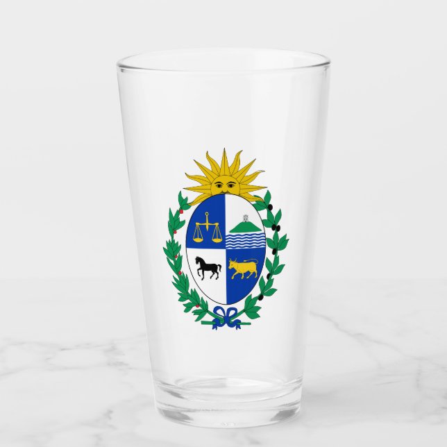The coat of arms of Uruguay Glass (Front)