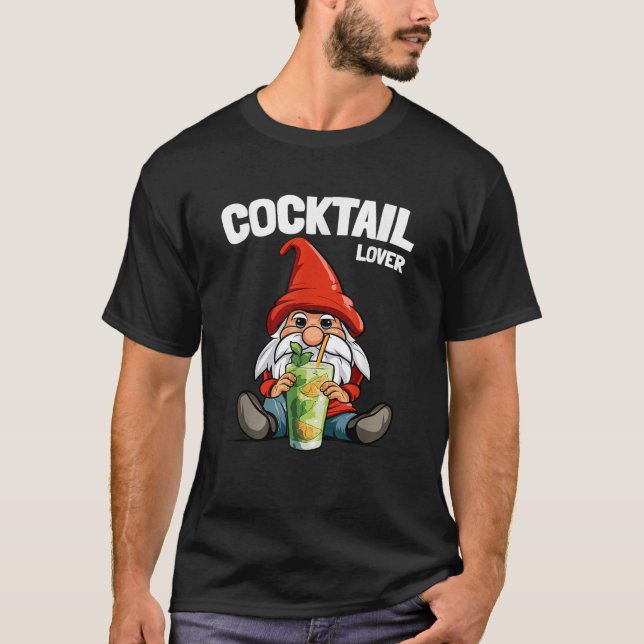 The Cocktail Lover Gnome funny matching family Chr T-Shirt (Front)
