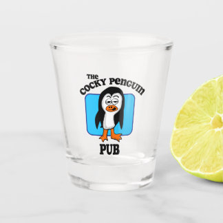 The Cocky Penguin Pub Shot Glass