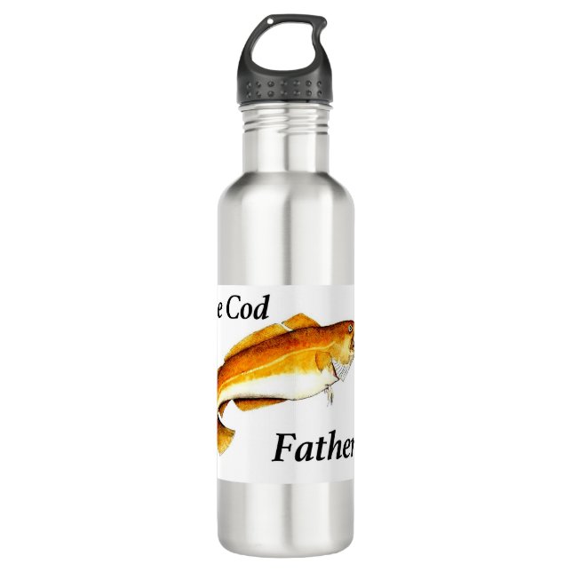 The Cod Father ideal fishing present. 710 Ml Water Bottle (Front)