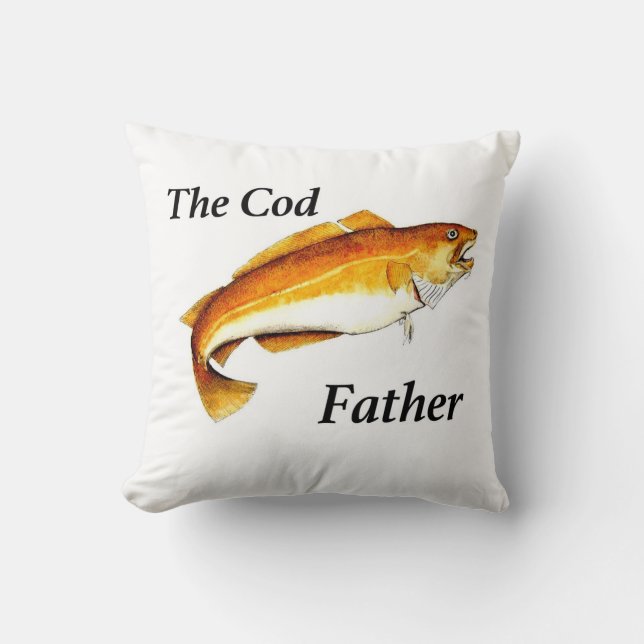 The Cod Father ideal fishing present. Cushion (Front)