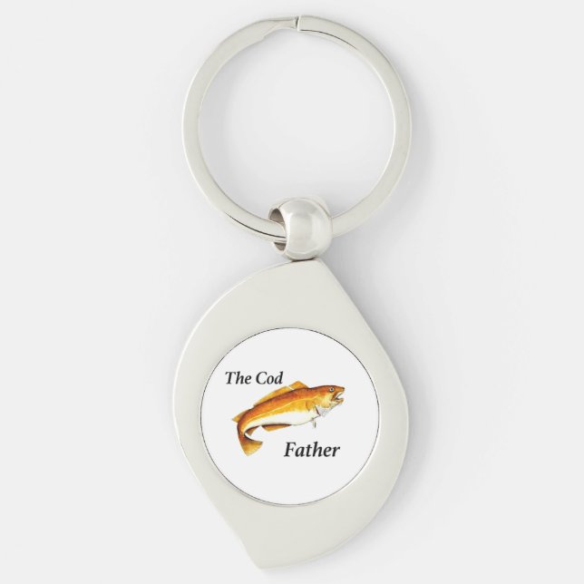 The Cod Father ideal fishing present. Key Ring (Front)