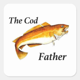 The Cod Father ideal fishing present. Square Sticker
