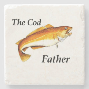 The Cod Father ideal fishing present. Stone Coaster