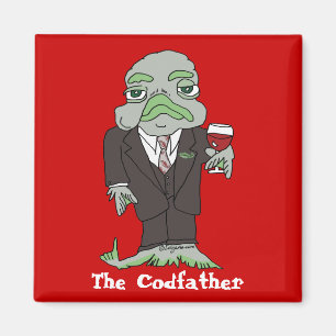 The Codfather Cartoon Fish Magnet Godfather