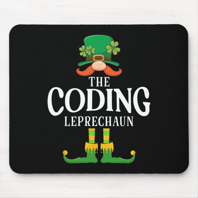 The Coding Leprechaun St Patricks Day Matching  Mouse Mat (Front)