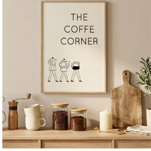 The Coffee Corner Poster Minimalist Coffee Wall