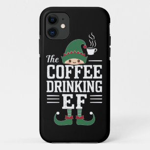 The Coffee Drinking Elf Family Matching Christmas  iPhone 11 Case