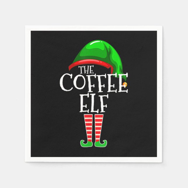 The Coffee Elf-Elf Family Christmas-Merry Christma Napkin (Front)