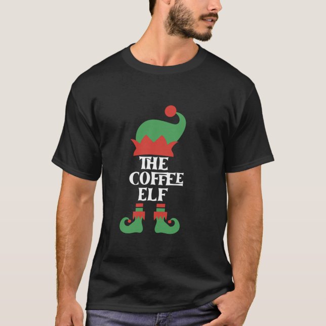 The Coffee Elf Family Matching Group Christmas Xma T-Shirt (Front)