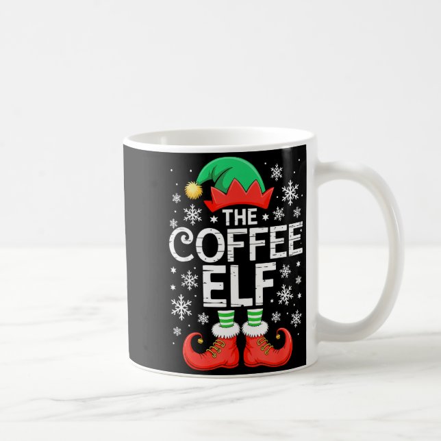 The Coffee Elf Shirt Men Women Family Matching Chr Coffee Mug (Right)