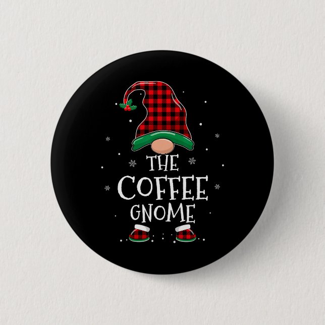 The Coffee Gnome Xmas Family Matching Plaid Christ 6 Cm Round Badge (Front)
