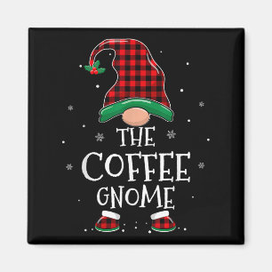 The Coffee Gnome Xmas Family Matching Plaid Christ Magnet