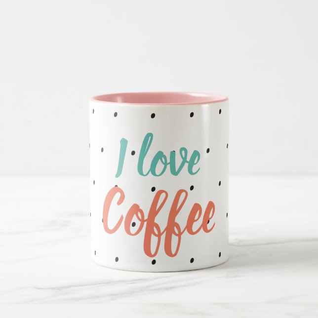 the coffee love Two-Tone coffee mug (Center)