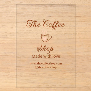 The coffee shop and website social media business acrylic invitations