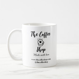 The coffee shop and website social media business coffee mug