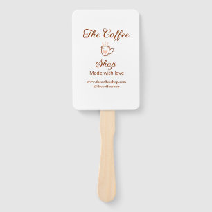 The coffee shop and website social media business hand fan