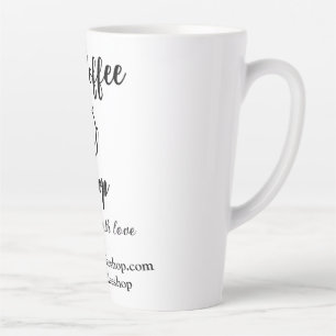 The coffee shop and website social media business latte mug