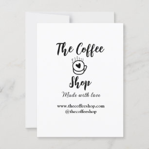 The coffee shop and website social media business postcard