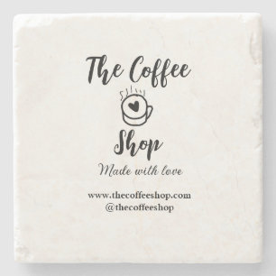 The coffee shop and website social media business stone coaster