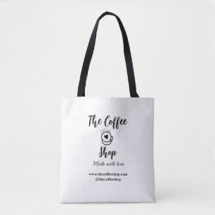The coffee shop and website social media business  tote bag