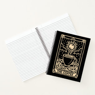 The coffee tarot card dark academia notebook