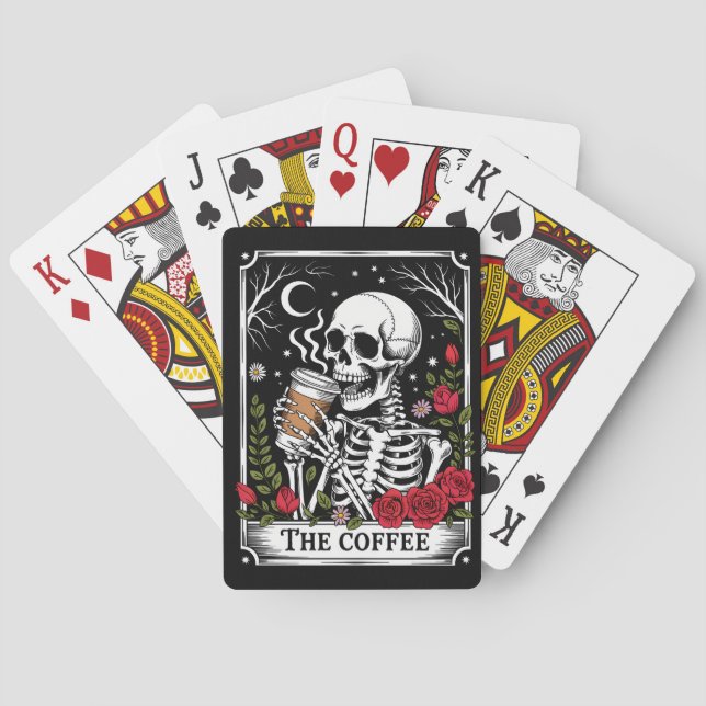 The Coffee Witchy Vibes Tote Bag – Magical Goth  Playing Cards (Back)