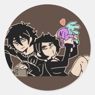 The coffin of andy and leyley classic round sticker