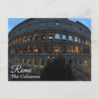The Coliseum, Rome, Italy at Dusk - Postcard